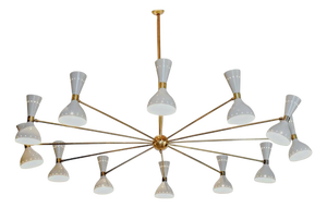 Vintage Twelve-Arm White Lamp from Stilnovo, 1950s