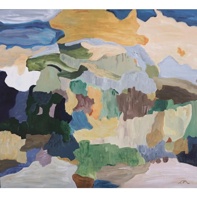 The artist is a lifelong outdoors enthusiast, and this painting comes from her many memories of hiking days. This acrylic...