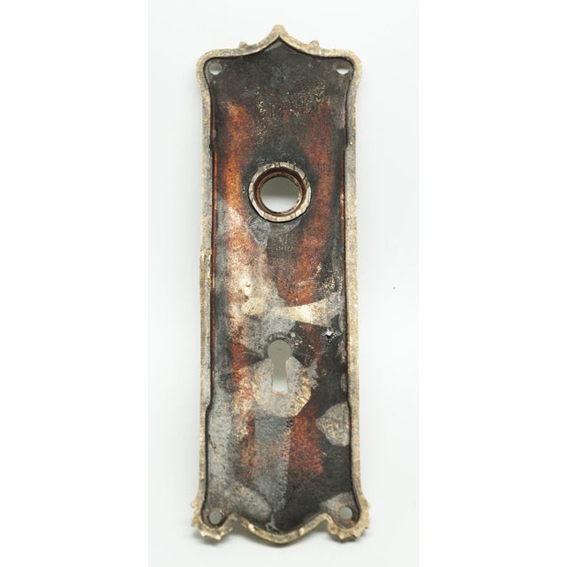 Pair of Antique Neoclassical Bronze 7.125 In. Door Back Plates For Sale - Image 4 of 4
