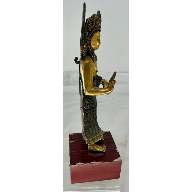 Metal Antique Tibétan School Jeweled Bronze Figure of a Dipankara Buddha For Sale - Image 7 of 12