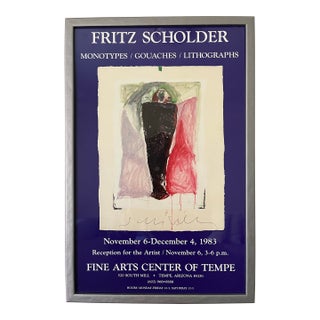 1980s Vintage ‘83 Signed Fritz Scholder Exhibition Poster For Sale