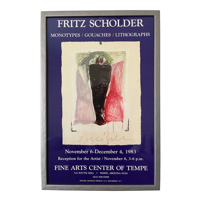 1980s Vintage ‘83 Signed Fritz Scholder Exhibition Poster For Sale
