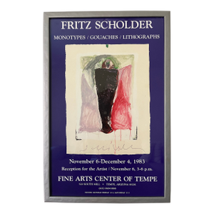 1980s Vintage ‘83 Signed Fritz Scholder Exhibition Poster
