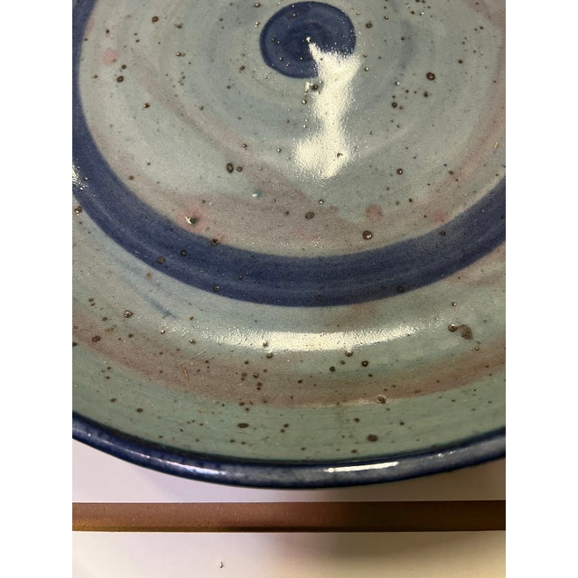 1960s Esther Wilson Pottery Wall Hanging Bowl Platter Signed For Sale - Image 4 of 6