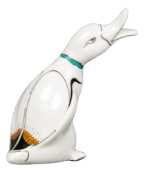 Art Deco Porcelain Duck, Taiwan, 1970s