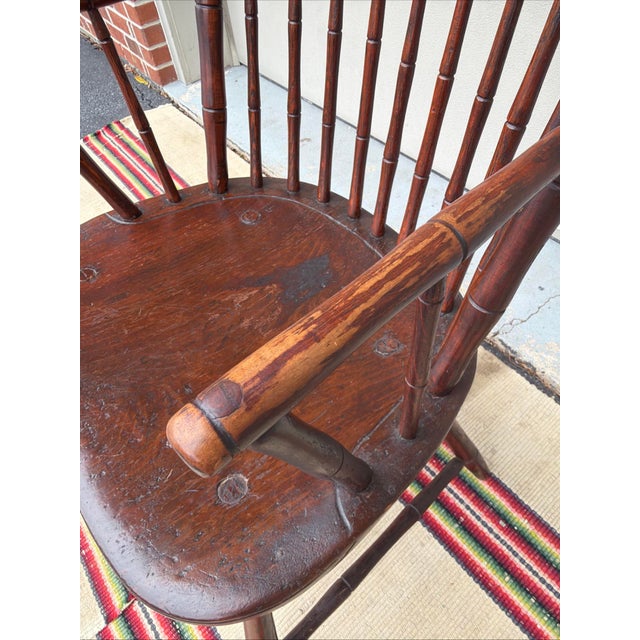 Antique Pennsylvania Butterfly & Birdcage Back Windsor Armchair, Circa 1810-1820 For Sale - Image 6 of 18