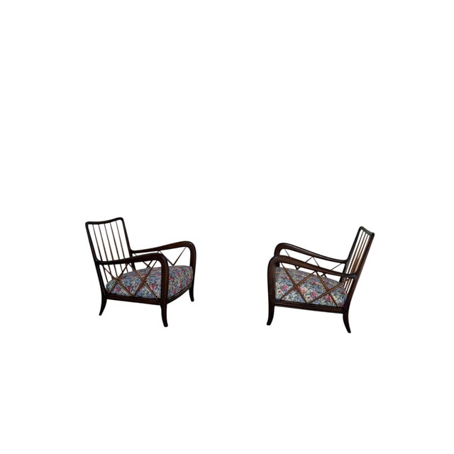 Brown Vintage Lounge Chairs by Paolo Buffa, 1940s, Set of 2 For Sale - Image 8 of 8