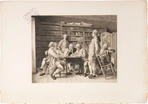 Auguste Mongin, Une Lecture chez Diderot, Etching, 1878
