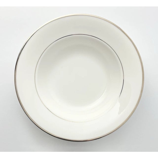Contemporary Mikasa “Cameo Platinum” Bone China Rim Soup Bowls - Set of 12 For Sale - Image 3 of 7