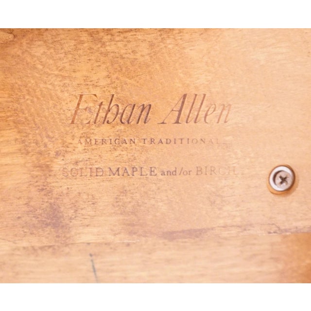 Ethan Allen Heirloom Nutmeg Maple Colonial Early American 79" Double Pedestal Dining Table 10-6094 For Sale - Image 11 of 13