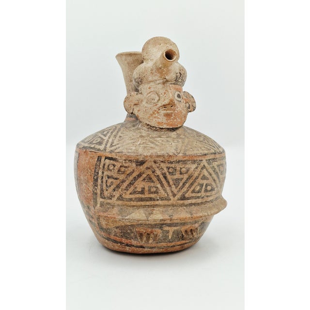 Anthropomorphic Terracotta Vase from the Ancient Pre-Columbian Cultures of the Andes For Sale - Image 5 of 15