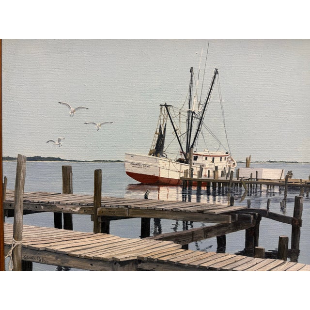 1970's Vintage Realism Coastal Acrylic on Canvas Signed Gloria Pelkey For Sale - Image 11 of 12