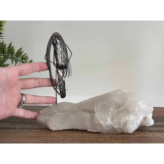 Mid 20th Century Jeff Storey Native American Sterling Silver Brooch Sculpture with Quartz Point For Sale - Image 10 of 12