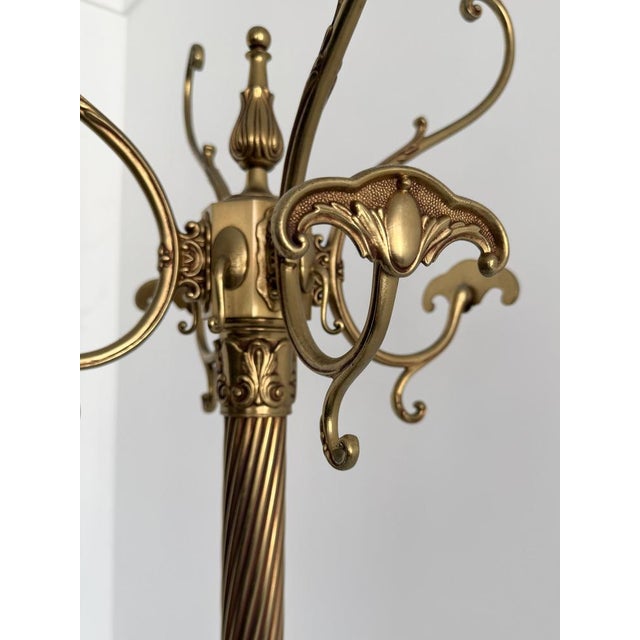 Italian Brass Hall Tree with Onyx Marble Base, 1960s For Sale - Image 4 of 18
