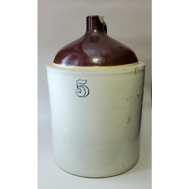 Antique White Antique Early 20th Century Stoneware 5 Gallon Moonshine/ Whiskey Jug For Sale - Image 8 of 8