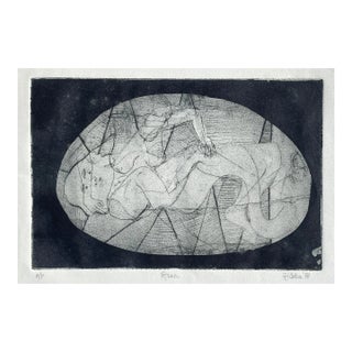1976 Sue Cohen Risen Figural Modern Etching For Sale