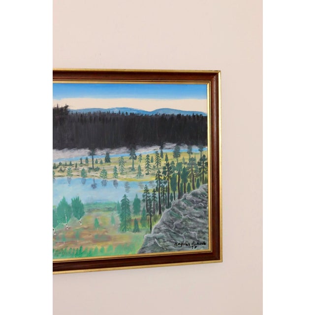 Ragnar Alnevik, Morning Mist Over the Forest Lake, 1978, Oil on Canvas, Framed For Sale - Image 9 of 11