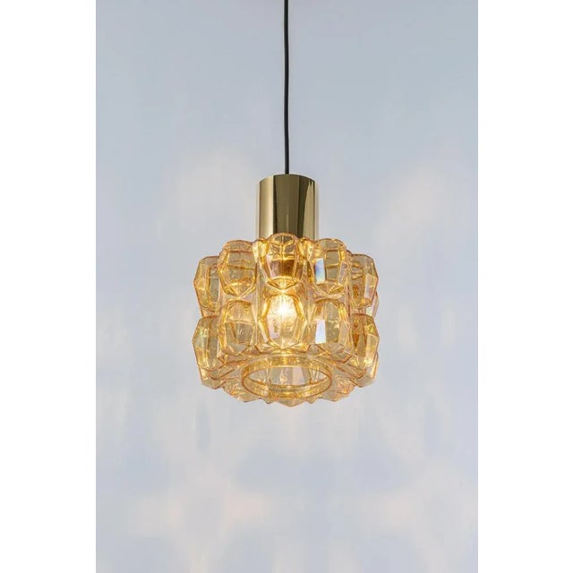 Large Amber Glass Pendant from Limburg, Germany, 1970s For Sale - Image 12 of 13