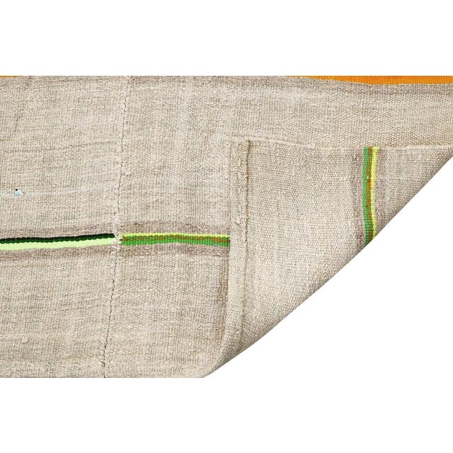 Mid 20th Century Mid 20th Century Striped Vintage Hemp Kilim Rug For Sale - Image 5 of 7
