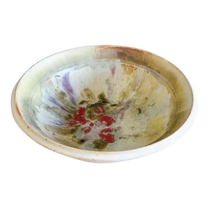 Mid-Century Hand Thrown Ceramic Bowl in Flame Glaze, Signed