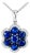 Late 20th Century 14K White Gold Diamond Sapphire Floral Slide Pendant Necklace For Sale