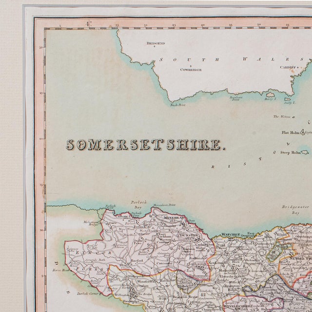 Antique County Map of Somerset, English, Framed Cartography, Regency, Circa 1830 For Sale - Image 6 of 12