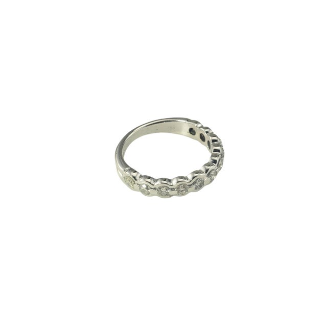 Early 21st Century 18 Karat White Gold Diamond Band Ring Size 6.75 For Sale - Image 4 of 9