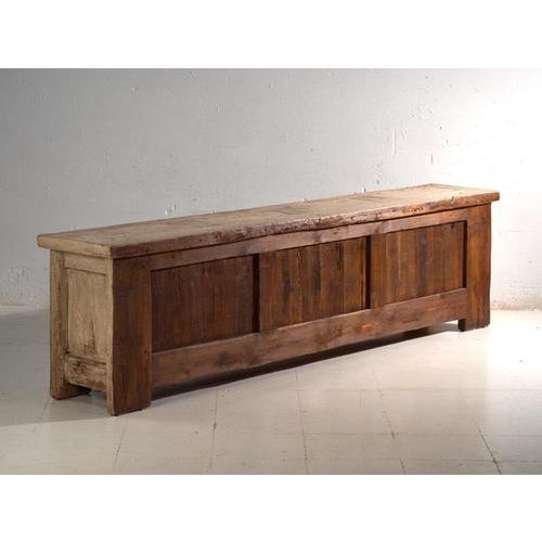 Low Antique Polychrome Carved Pine Sideboard, Xinjiang, China, 1900 For Sale - Image 12 of 14