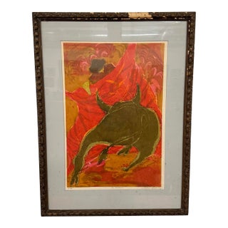 Mid 20th Century “La Verónica” Bullfight Lithograph For Sale
