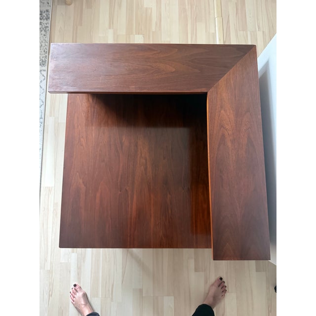 1960s 1960s Walnut Mid Century Modern Corner Step Table For Sale - Image 5 of 9