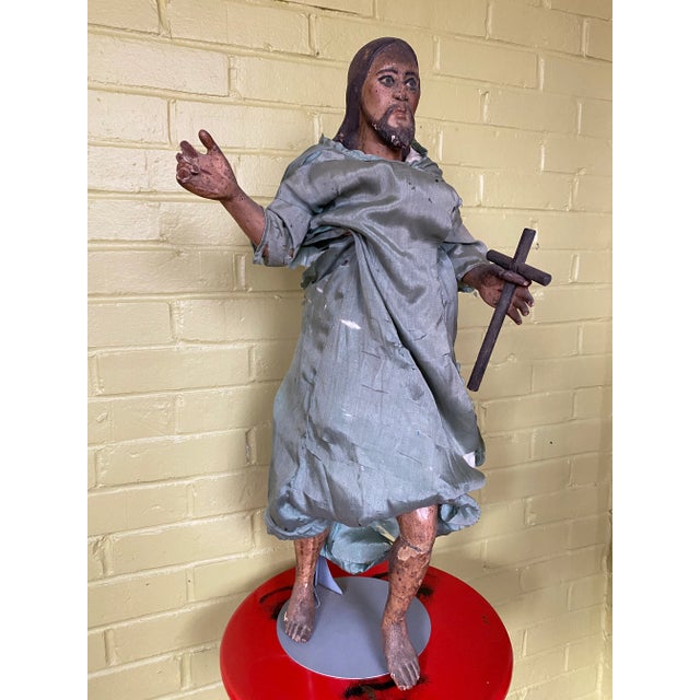 Tan Early 19th Century Carved Santos Sculpture For Sale - Image 8 of 8