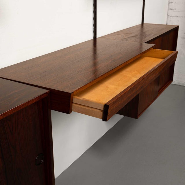 Wood Vintage Kai Kristiansen's Fm Reolsystem Shelving System W/ Desk in Rosewood 1960s For Sale - Image 7 of 13