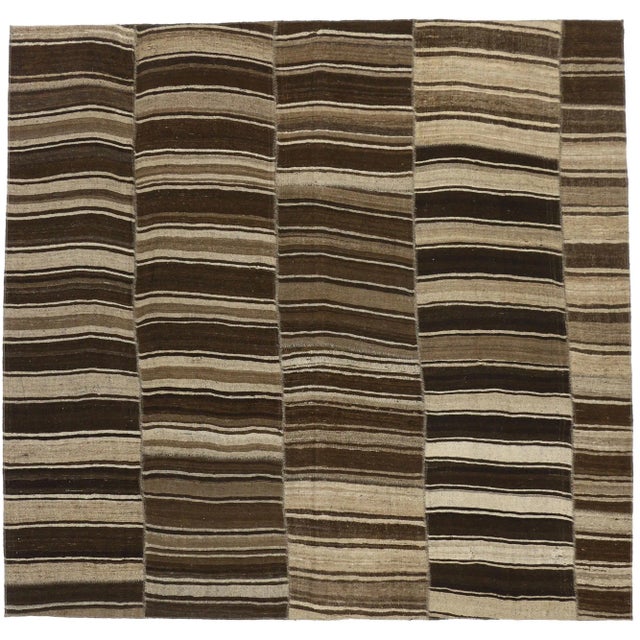 Textile Mid 20th Century Wabi-Sabi Turkish Kilim Rug - 09'06 X 09'01 For Sale - Image 7 of 7