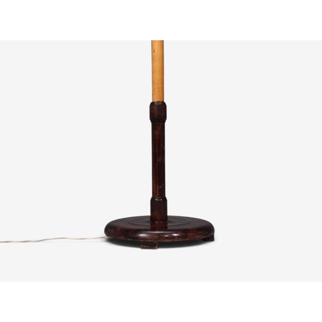Wood 1930s Swedish Art Deco, Adjustable Floor Lamp, Birch, Metal For Sale - Image 7 of 11