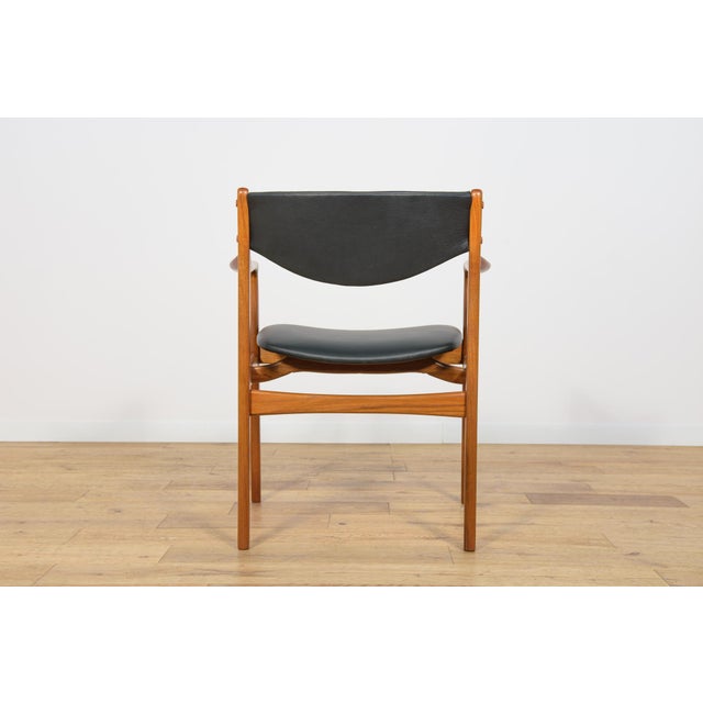 Mid-Century Teak & Leather Armchair, Denmark, 1960s For Sale - Image 6 of 17