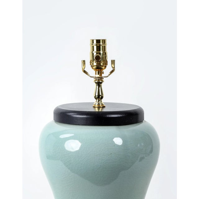 Vintage Chinese Celadon Table Lamp For Sale In New York - Image 6 of 8