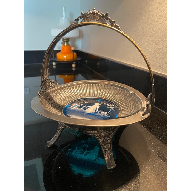 1880s Mary Gregory Cameo Glass Middleton Plate Silver Sculpture Plate For Sale - Image 12 of 12