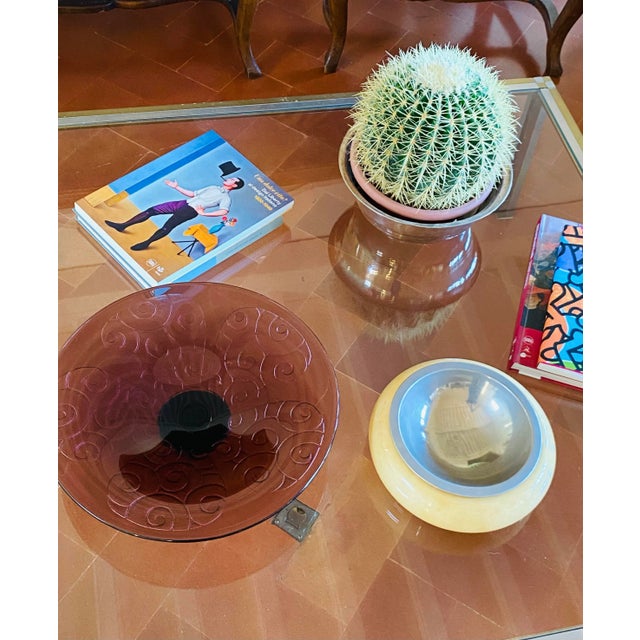 Glass Charles Schneider, Important Art Deco Violet Glass Centerpiece, Le Verre Francais, France 1930s For Sale - Image 7 of 13