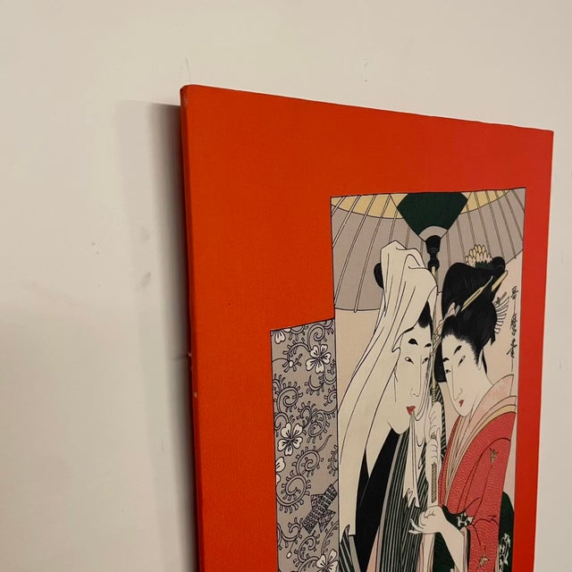 Japanese Silk Print on Board For Sale - Image 10 of 14