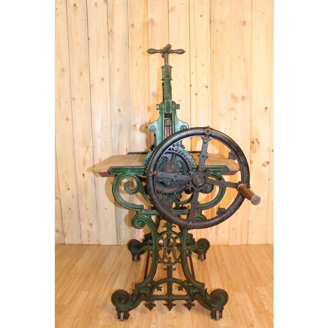 Industrial Antique Cast Iron Sheet Press For Sale - Image 3 of 11