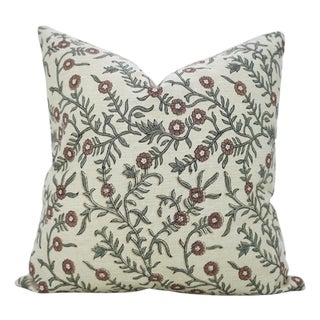 Fabdivine Shehjan Handmade Block Print Pillow Covers 14x14 Inches Linen Blend Decorative Cushion For Sale