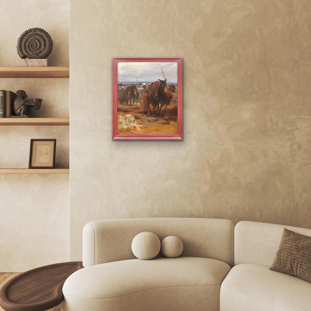 Charles Fouqueray, Seaweed Gatherers in Brittany, 1910, Oil on Canvas, Framed For Sale - Image 17 of 18