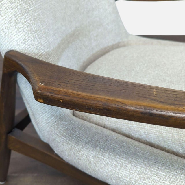 Four Hands Braden Modern Lounge Chair With Wooden Frame and Light Upholstery For Sale - Image 4 of 6