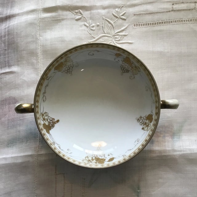 Ceramic Nippon Footed Double Handle Small Sauce/Serving Bowl Early 1900s For Sale - Image 7 of 7