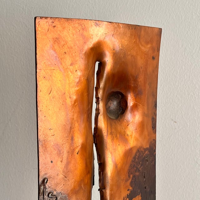 A captivating and powerful geometric sculpture in the quintessential brutalist style, crafted in italy in the 1970s. This...