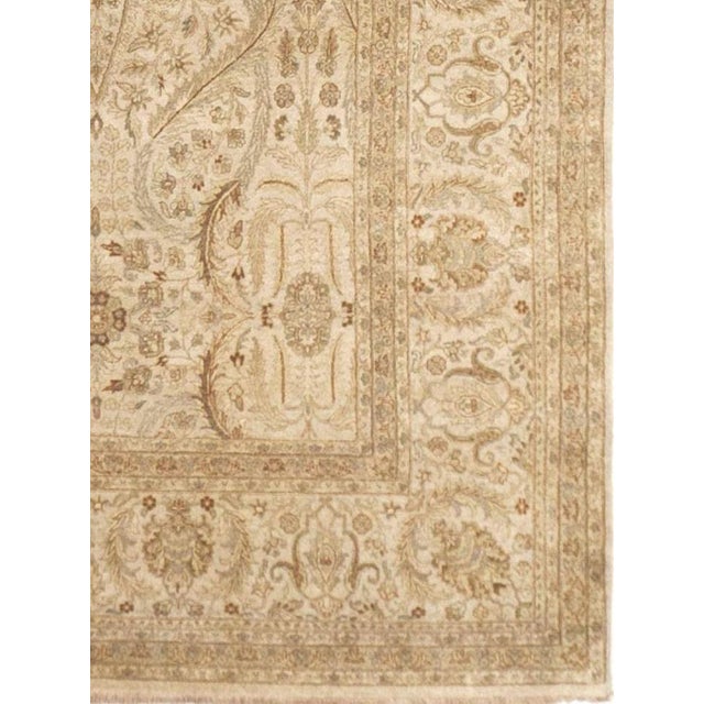 HandKnotted Neutral Floral Indian Rug 9'10"x 14'6" Chairish