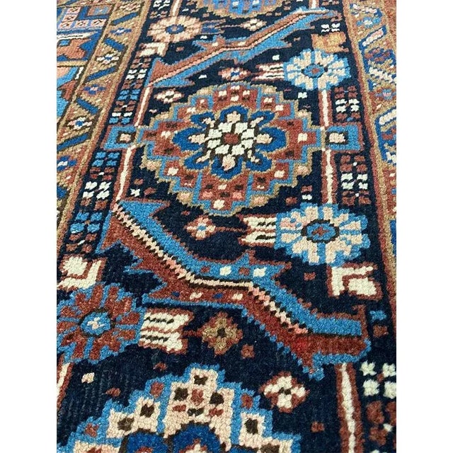 Navy Blue 1940s Old Persian Heriz Area Rug 8’3″ X 11’4″ For Sale - Image 8 of 10
