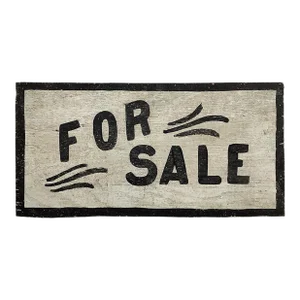 Circa 1940s Wood Black and White for Sale Sign