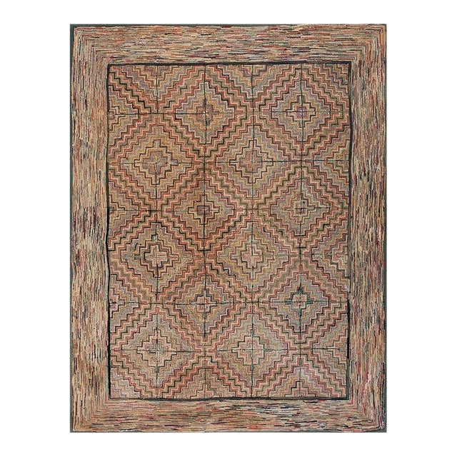 Early 20th Century American Hooked Rug For Sale