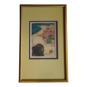 1960s Vita Giorgi Handmade Seaside Nude Art Print